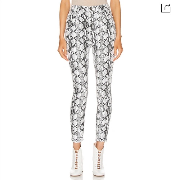 FRAME Ali High-Rise Cigarette Python Print Jeans size 26 - Picture 2 of 12